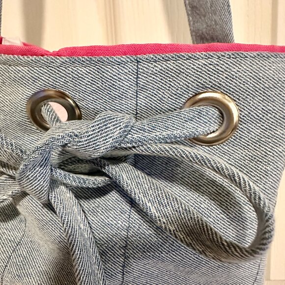 BUNDLE (2) New Hand Made Blue Jean Casual Everyday Shoulder Bag Handbag Boho - Picture 11 of 16